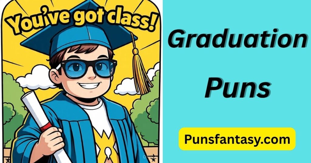 graduation puns cartoon image