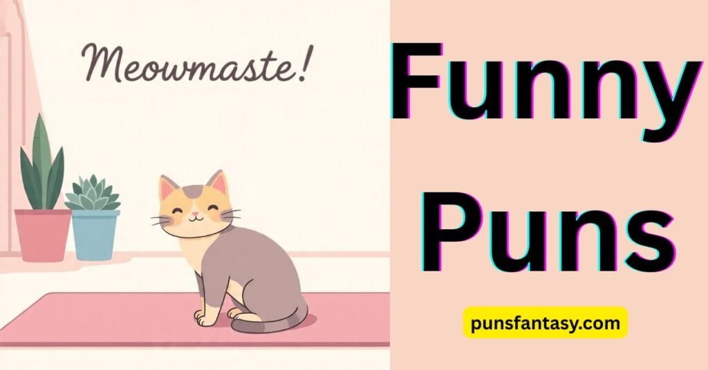 funny cat puns image illustration
